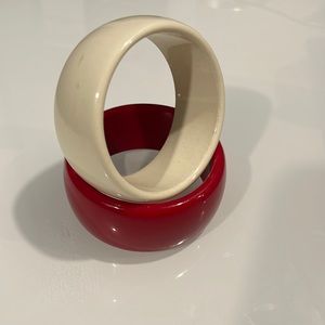 Fashion Jewelry - Red/White Bangles